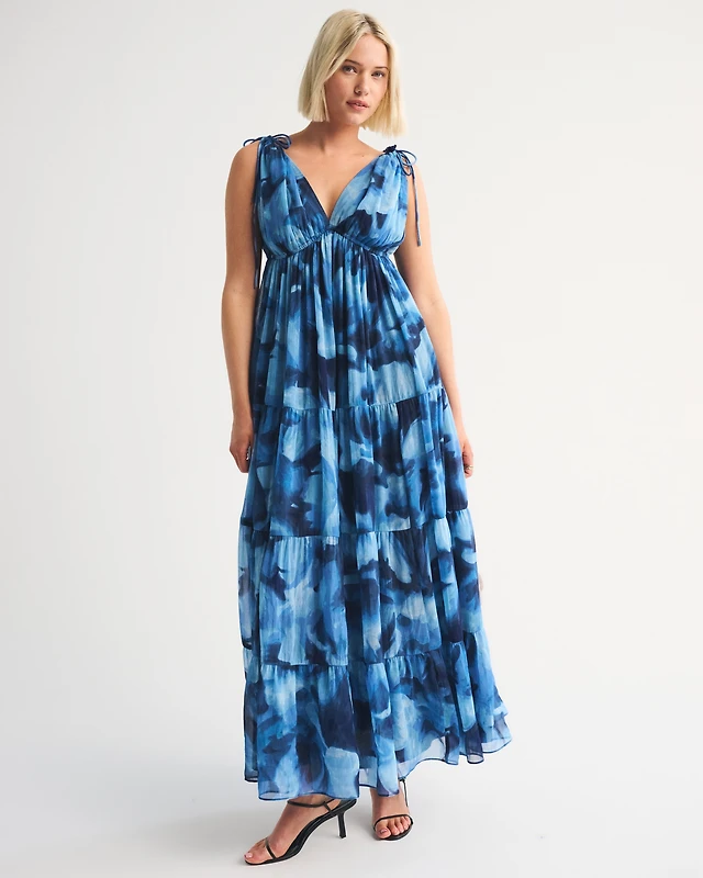 pintuck flowy maxi dress Tangerine Dream