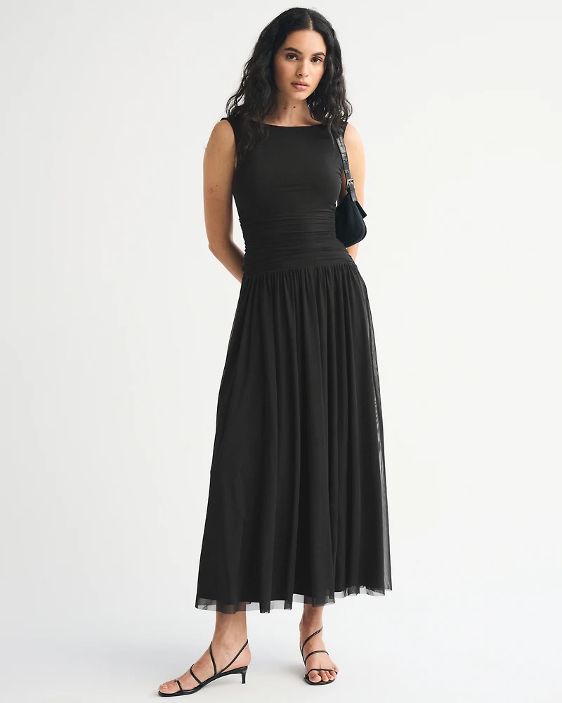 A&F Convertible Mesh Maxi Dress