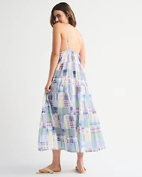 Bra-Free V-Neck Tiered Flowy Maxi Dress