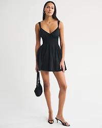 Bra-Free Smocked Tie-Front Skort