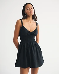 Bra-Free Smocked Tie-Front Skort