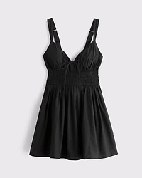 Bra-Free Smocked Tie-Front Skort