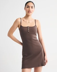 Bra-Free Rib Henley 90s Cami Mini Dress