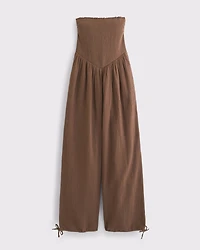 A&F Sydney Smocked Strapless Balloon Leg Jumpsuit