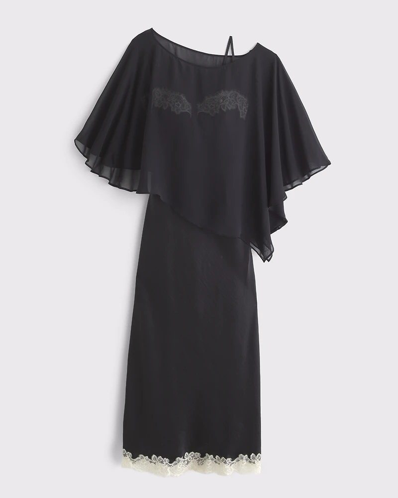 Bra-Free Lace Trim Midi Dress