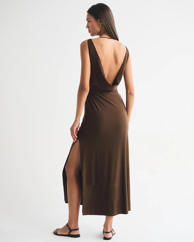 Abercrombie & Fitch Bra-Free Clasp-Back Cutwork Flowy Maxi Dress |  MainPlace Mall