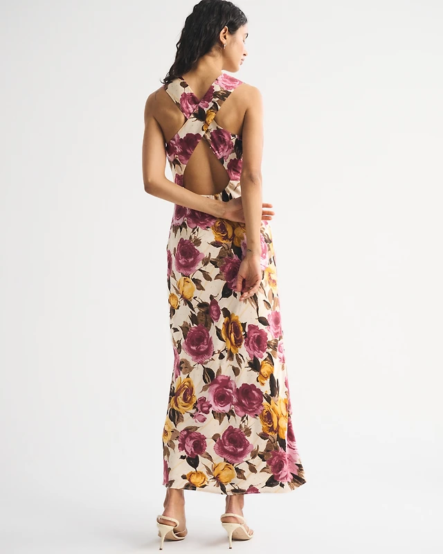 keyhole halter maxi dress abercrombie & Fitch High-Neck fc:ProductLine:Import