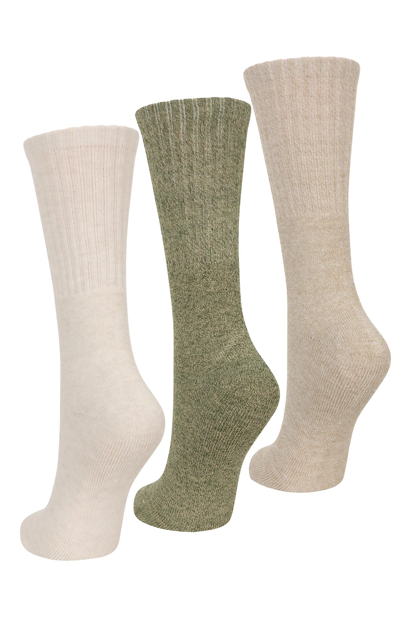 Outdoor Womens Mid-Calf Hiking Socks 3-Pack