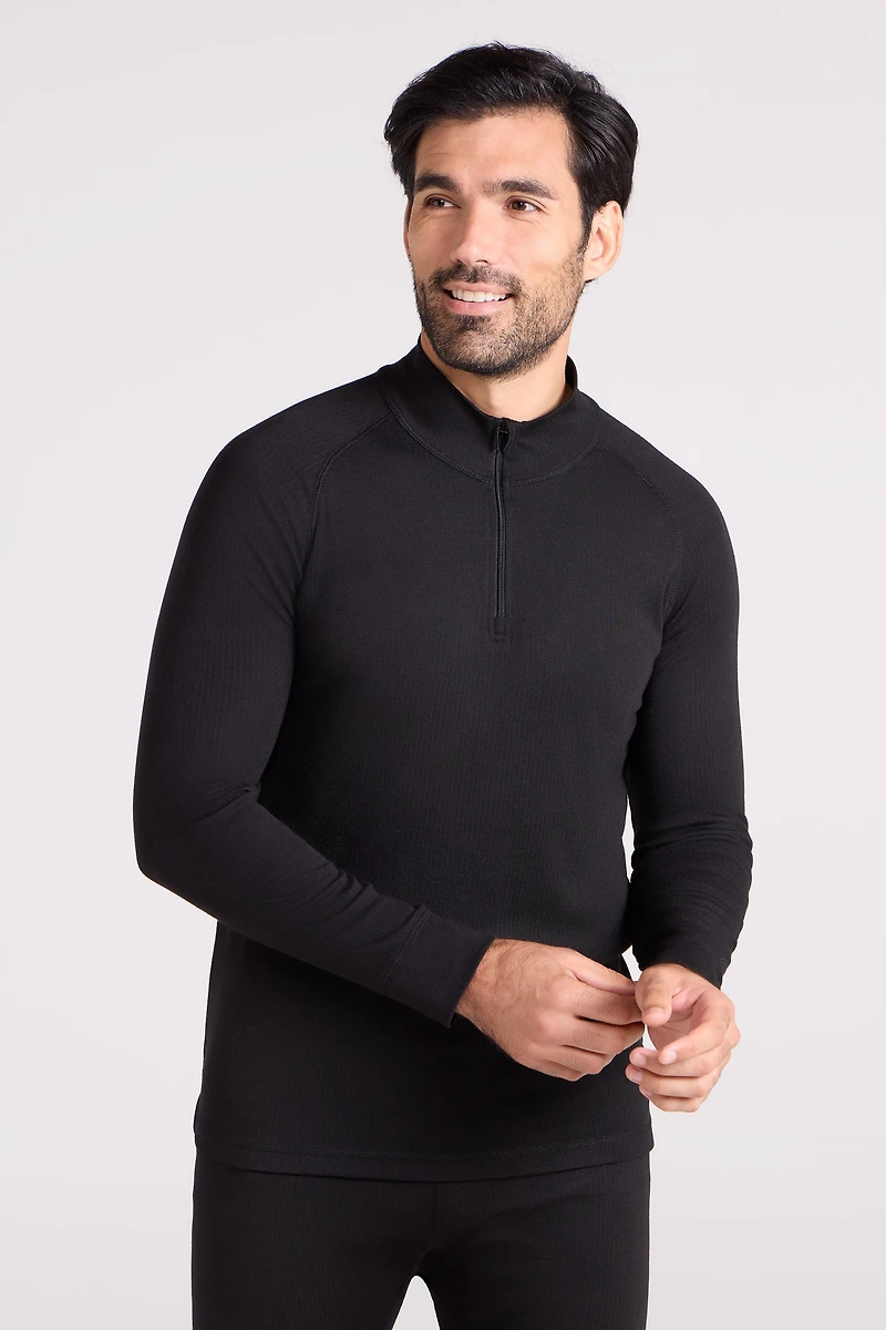 Talus Mens Long Sleeved Zip Neck Top