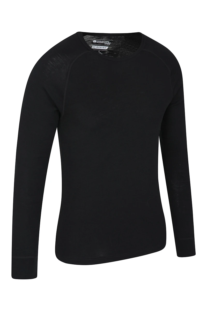 Merino Mens Long Sleeved Round Neck Top