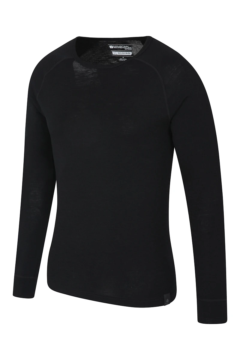 Merino Mens Long Sleeved Round Neck Top
