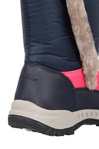 Caribou Kids Faux Fur Trim Adaptive Snow Boots