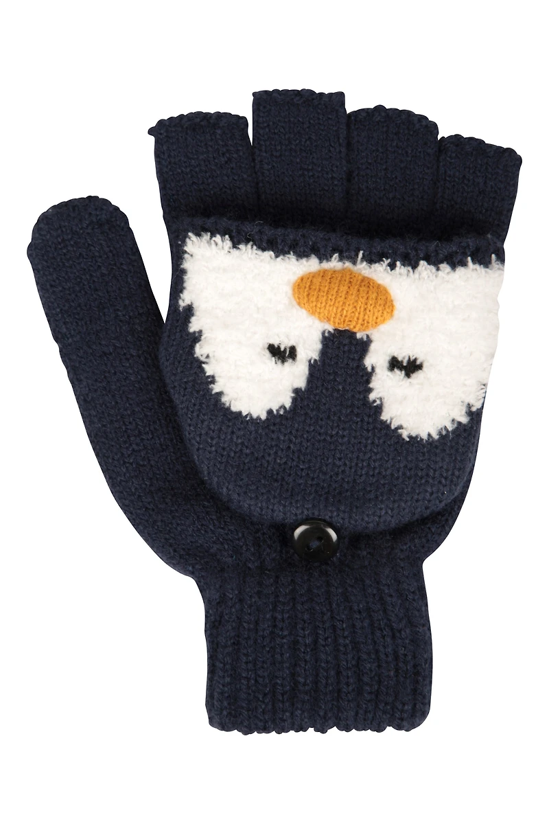 Penguin Knitted Kids Gloves