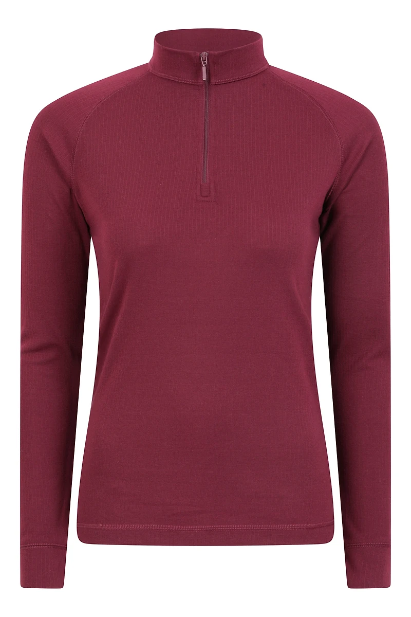 Talus Womens Long Sleeved Zip Neck Top