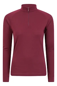 Talus Womens Long Sleeved Zip Neck Top