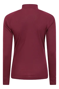 Talus Womens Long Sleeved Zip Neck Top