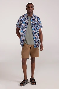 Tropical Printed Mens Short Sleeved Shirt