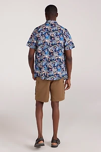 Tropical Printed Mens Short Sleeved Shirt