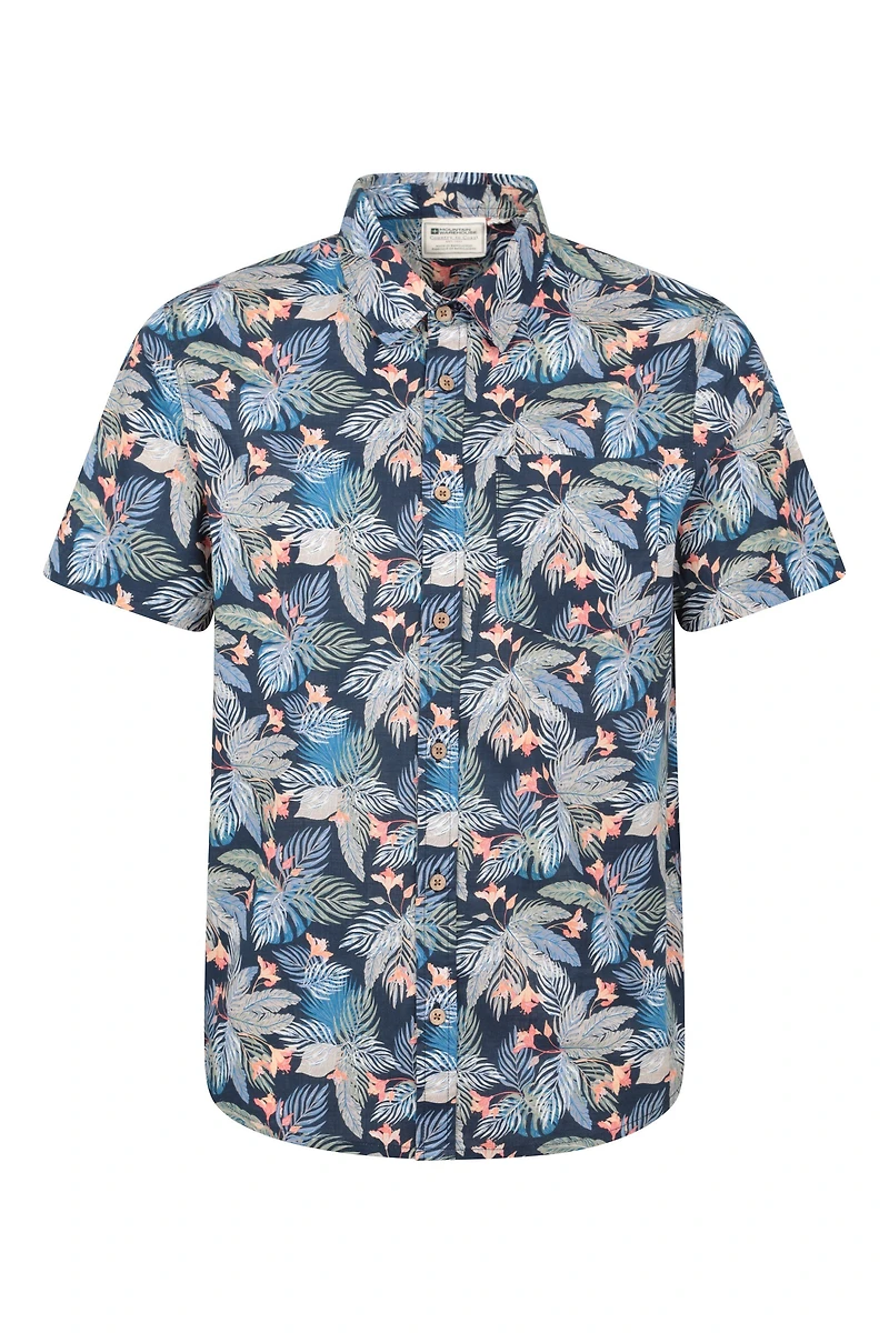 Tropical Printed Mens Short Sleeved Shirt