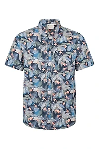 Tropical Printed Mens Short Sleeved Shirt