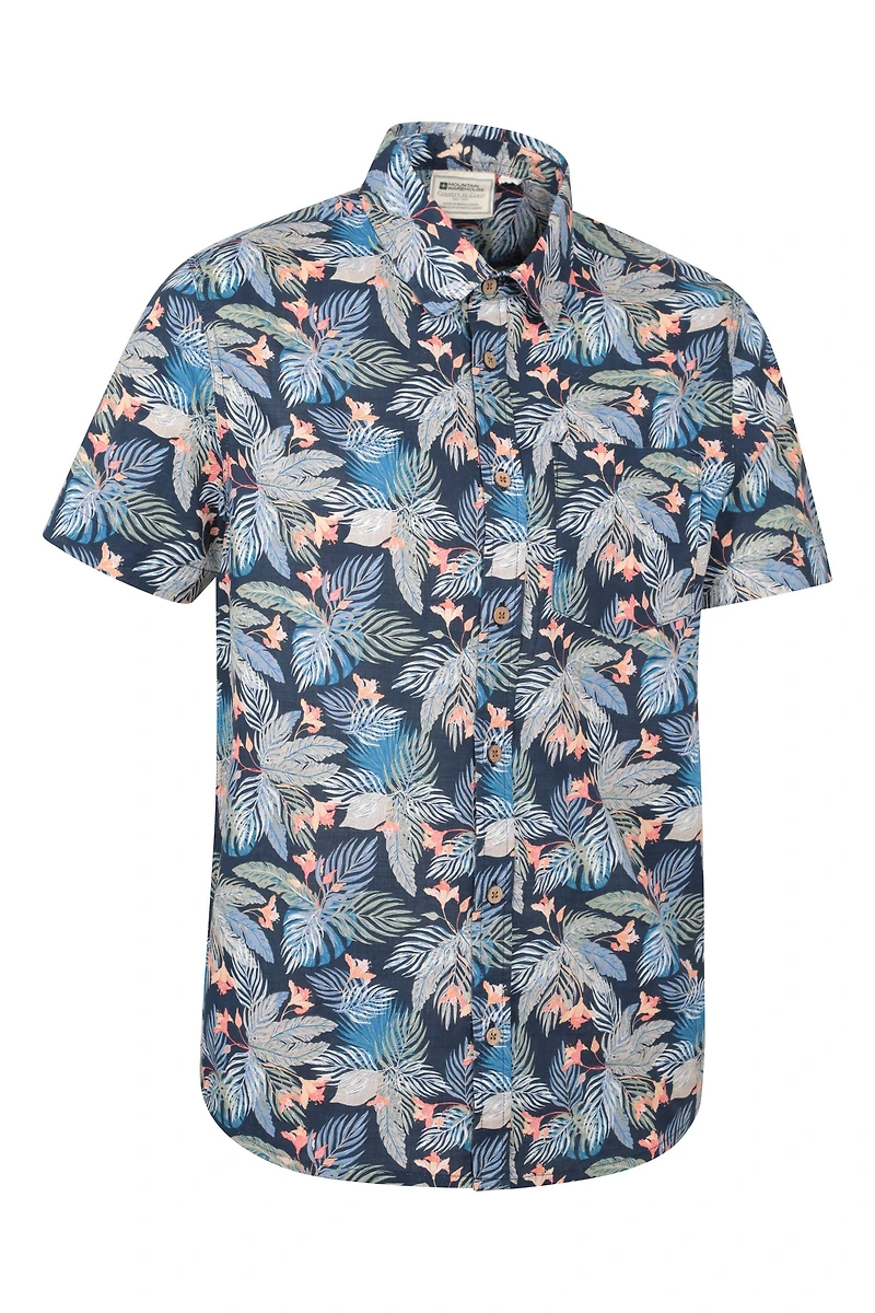Tropical Printed Mens Short Sleeved Shirt