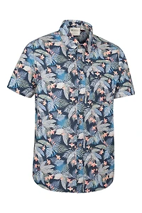 Tropical Printed Mens Short Sleeved Shirt