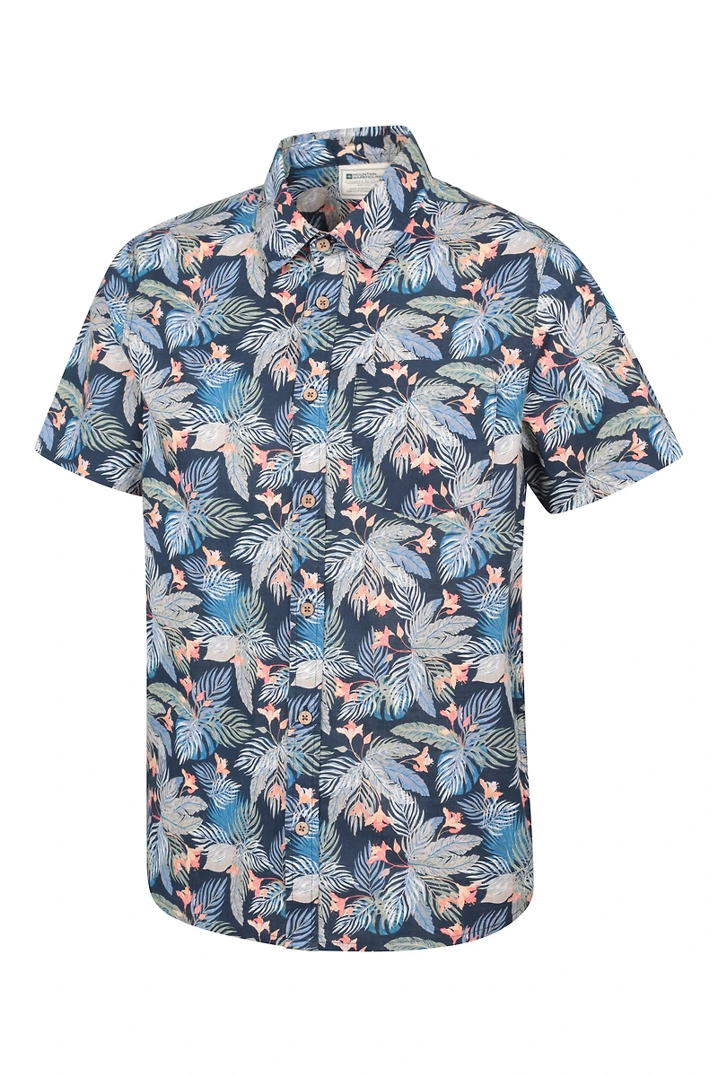 Tropical Printed Mens Short Sleeved Shirt