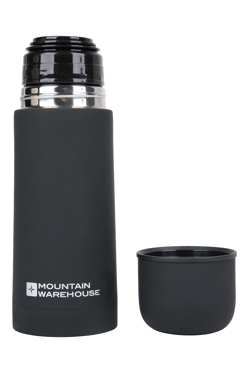 Double Walled Rubber Finish Flask - 12oz