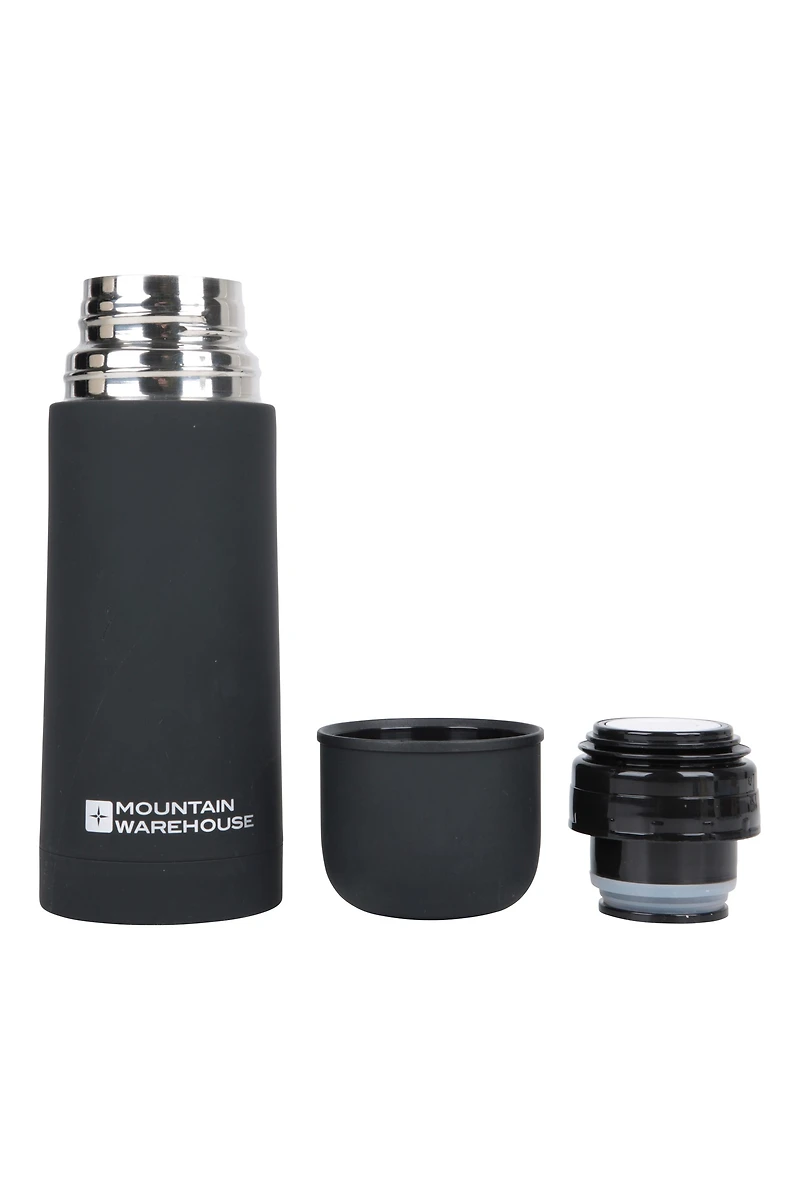 Double Walled Rubber Finish Flask - 12oz