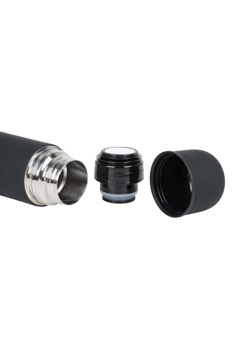 Double Walled Rubber Finish Flask - 12oz
