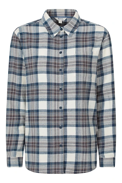 Balsam Womens Brushed Long Line Flannel Shirt