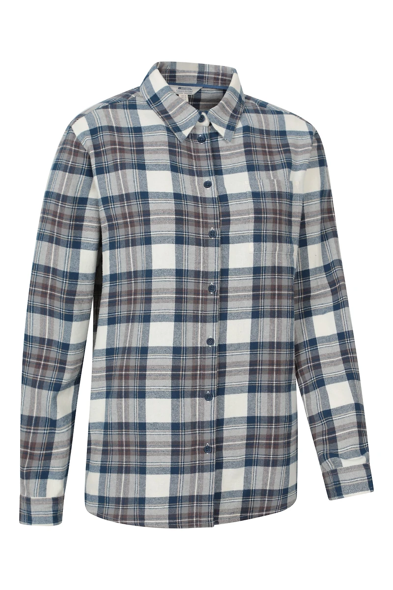 Balsam Womens Brushed Long Line Flannel Shirt