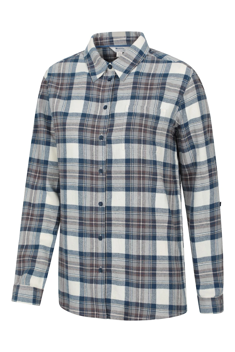 Balsam Womens Brushed Long Line Flannel Shirt
