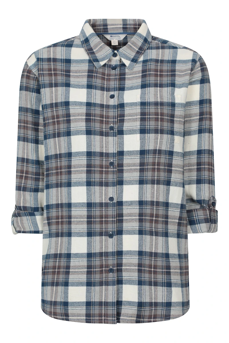 Balsam Womens Brushed Long Line Flannel Shirt