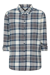 Balsam Womens Brushed Long Line Flannel Shirt