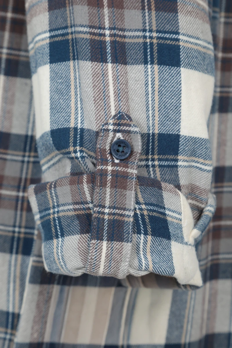 Balsam Womens Brushed Long Line Flannel Shirt