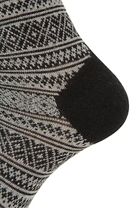 Mens Patterned Merino Mid-Calf Socks 2-Pack