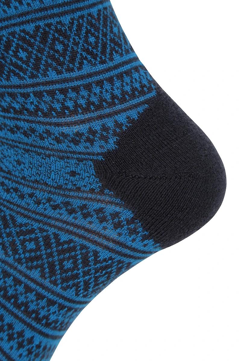 Mens Patterned Merino Mid-Calf Socks 2-Pack