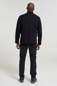 Beta Contrast Mens Zip-Neck Top