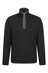 Beta Contrast Mens Zip-Neck Top