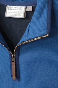 Beta Contrast Mens Zip-Neck Top