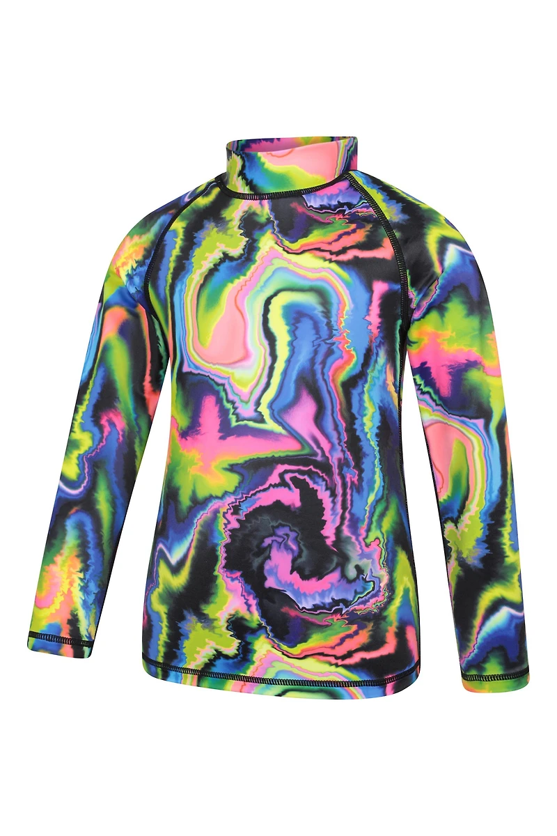 Long Sleeved Printed Kids Rash Guard