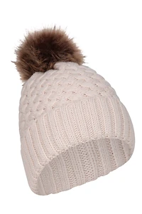 Lisbon Sherpa Lined Womens Thermal Pom-Pom Beanie