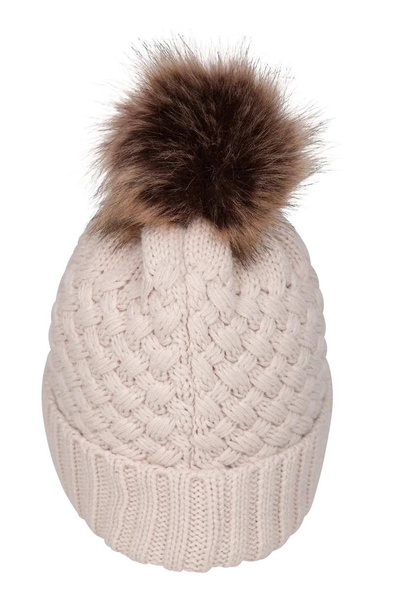 Lisbon Sherpa Lined Womens Thermal Pom-Pom Beanie
