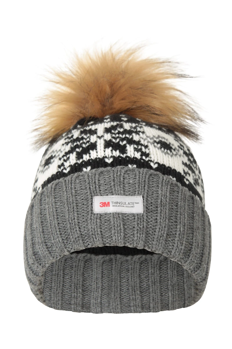 Thinsulate Fairisle Womens Pom Beanie