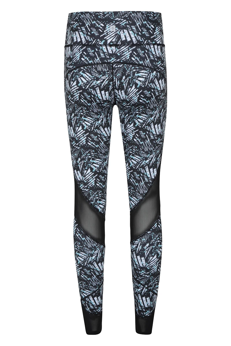 Patterned High-Waisted Panelled Womens Leggings