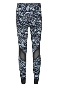 Patterned High-Waisted Panelled Womens Leggings