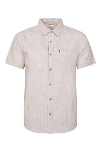 Coconut Slub Texture Mens Short-Sleeved Shirt