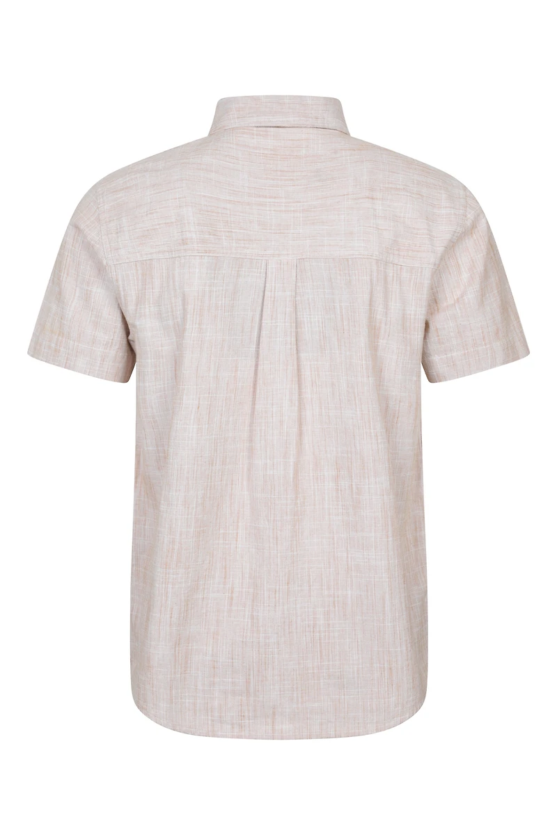 Coconut Slub Texture Mens Short-Sleeved Shirt