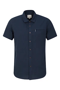 Coconut Slub Texture Mens Short-Sleeved Shirt